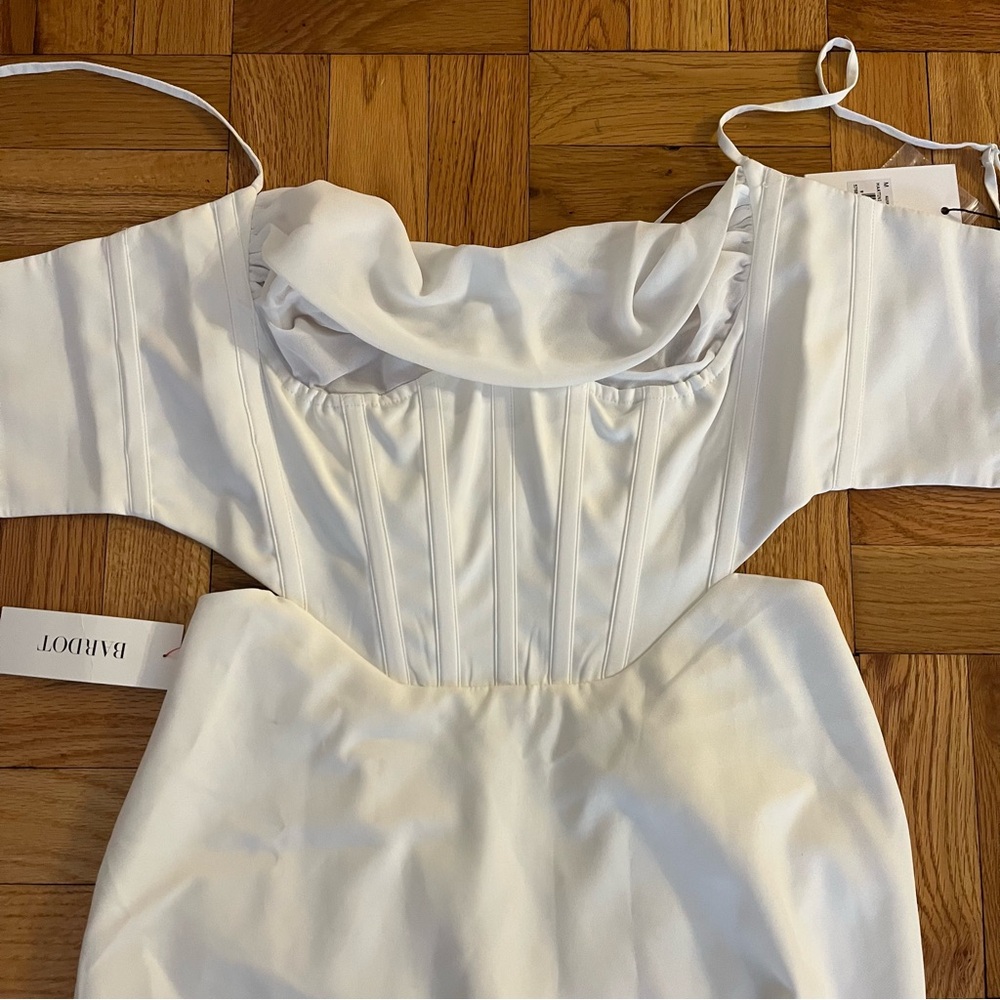 Bardot Martini White Corset Mini Dress Size Medium NEW - Picture 4 of 9
